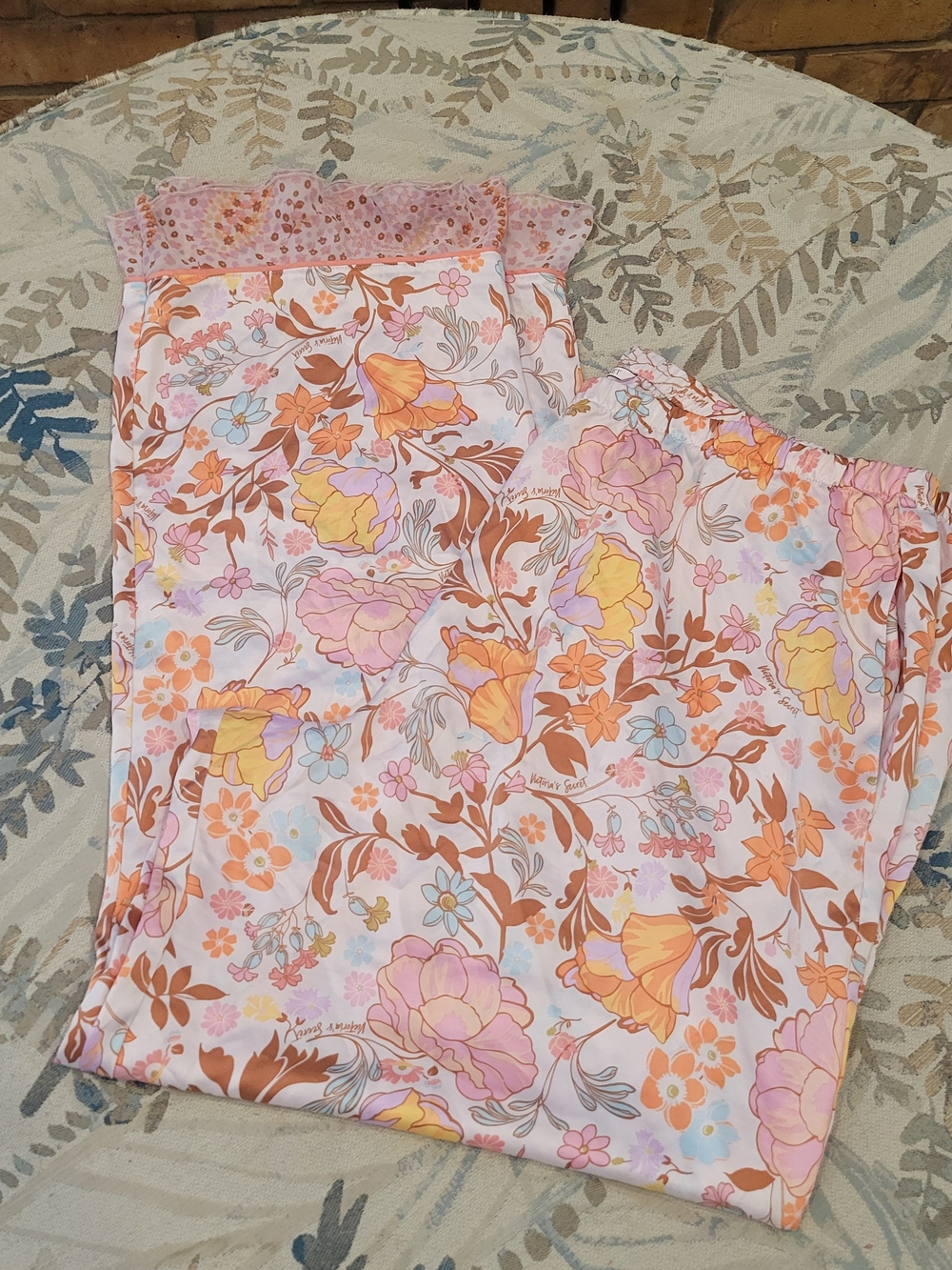 Victoria's Secret Floral Lounge Pants in Pink, Peach & Light Blue